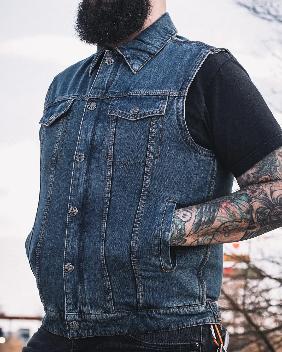 Showdown Motorcycle Lightweight Denim Vest
