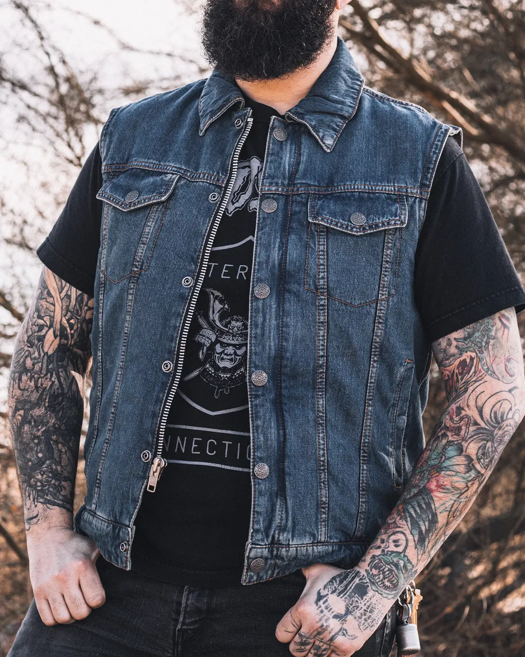 Showdown Motorcycle Lightweight Denim Vest