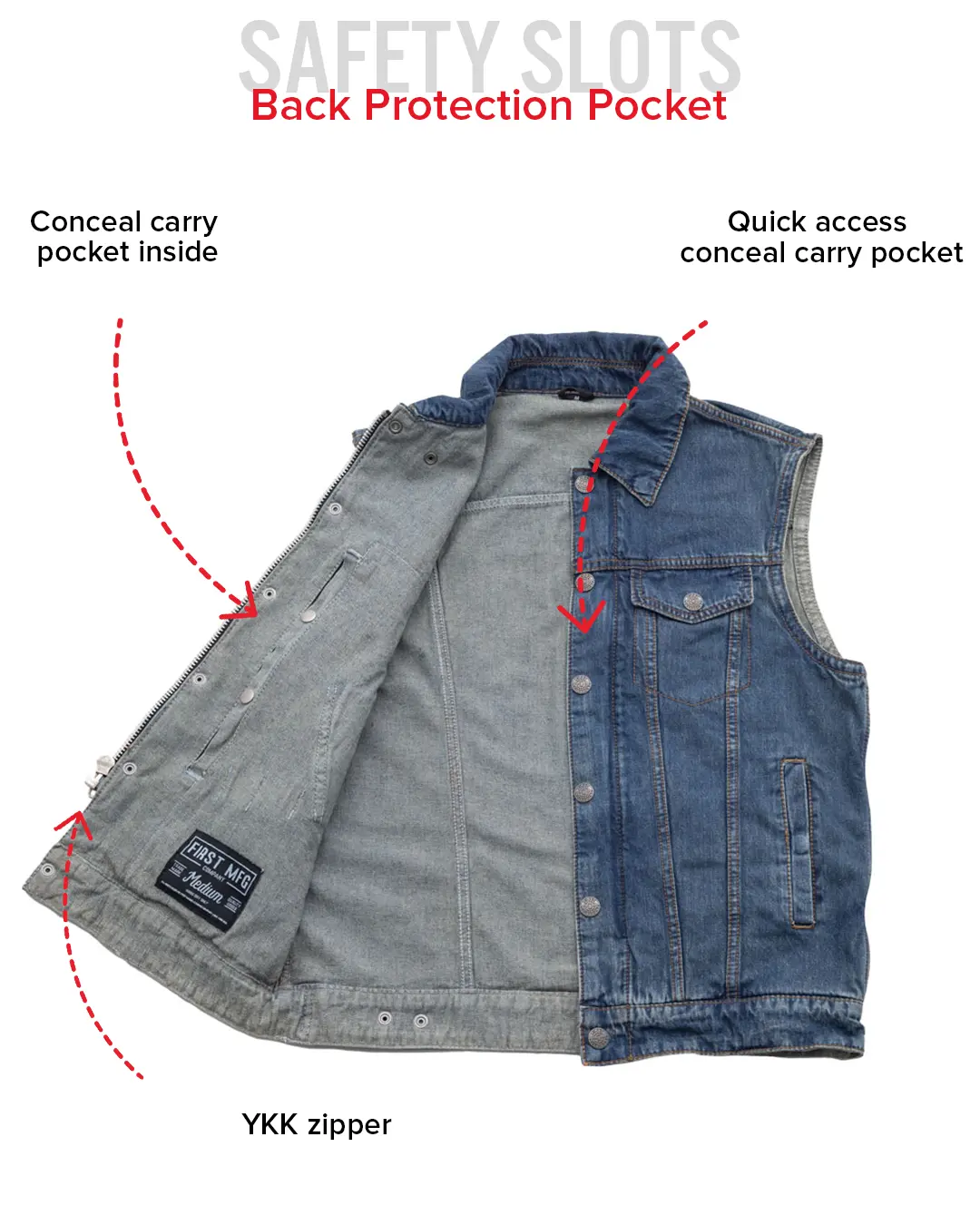 Showdown Motorcycle Lightweight Denim Vest