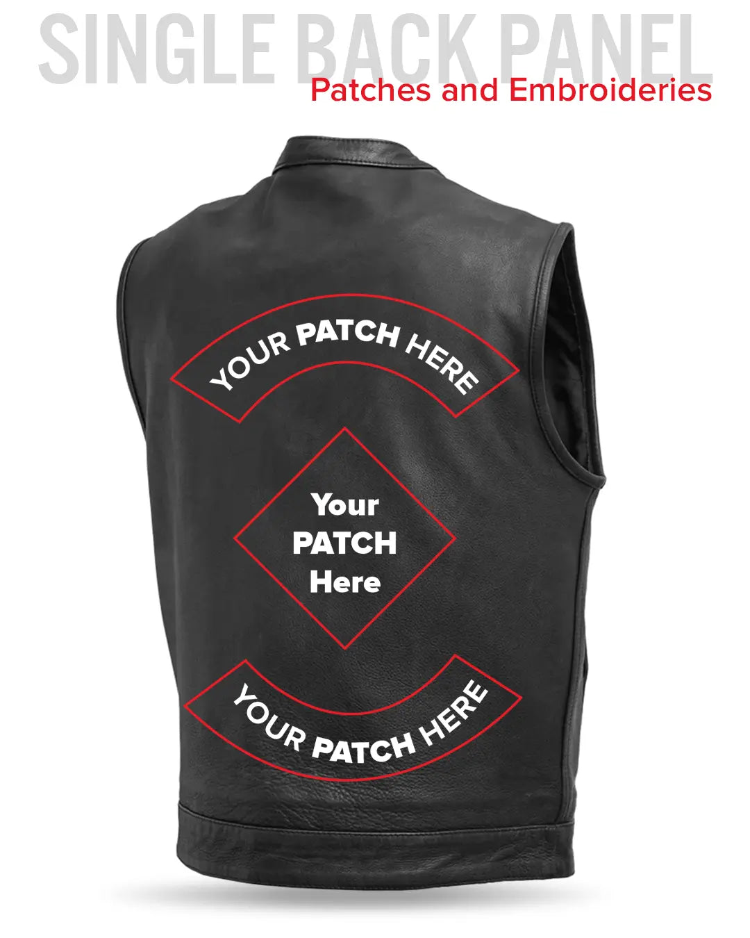 Top Rocker Men's Motorcycle Leather Vest