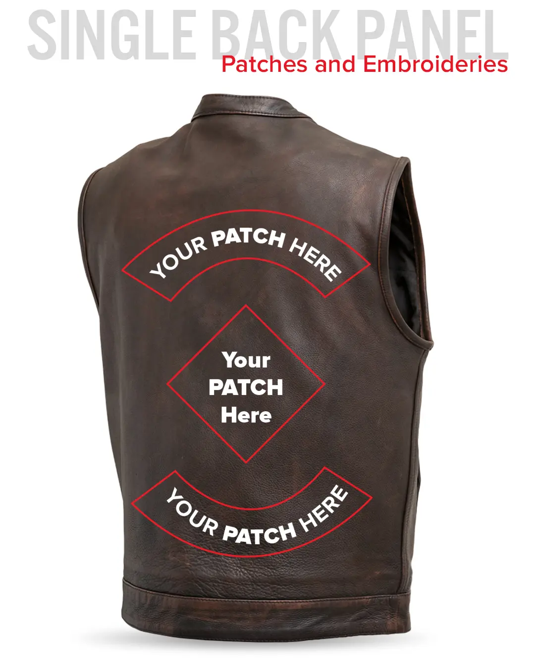 Top Rocker Men's Motorcycle Leather Vest