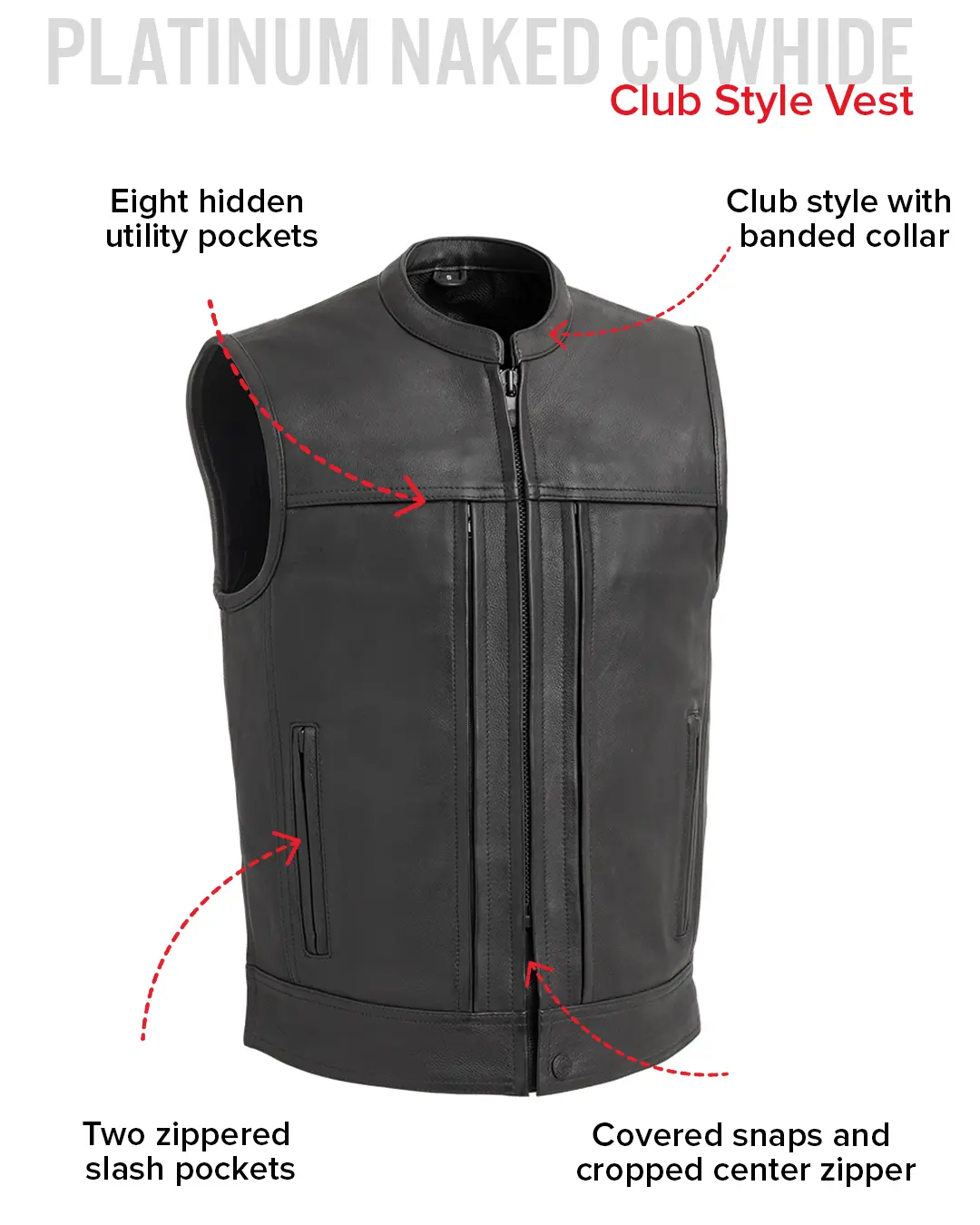 Rampage - Men's Motorcycle Leather Vest