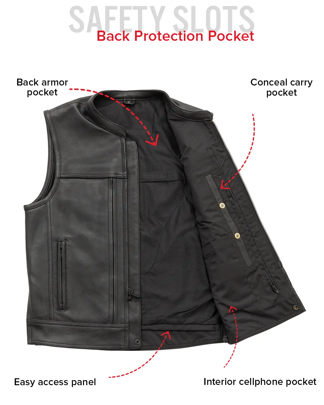 Rampage - Men's Motorcycle Leather Vest