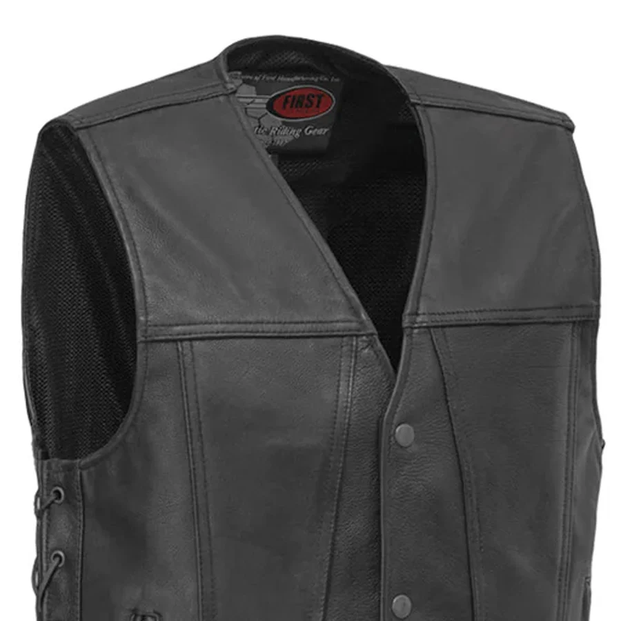 7819-gambler-men-s-motorcycle-leather-vest-5.webp Gambler Men's Motorcycle Leather Vest