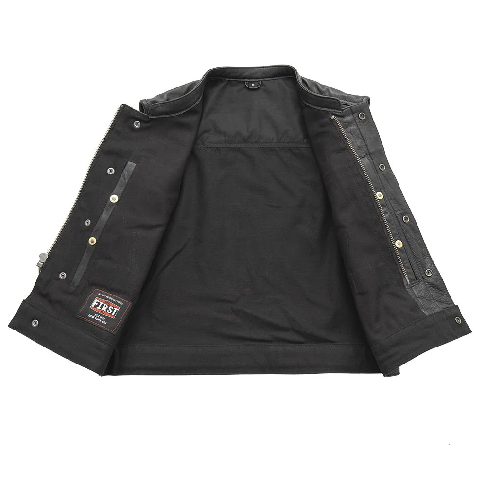 7907-lowrider-men-s-motorcycle-leather-twill-vest-5.webp Lowrider Men's Motorcycle Leather/Twill Vest