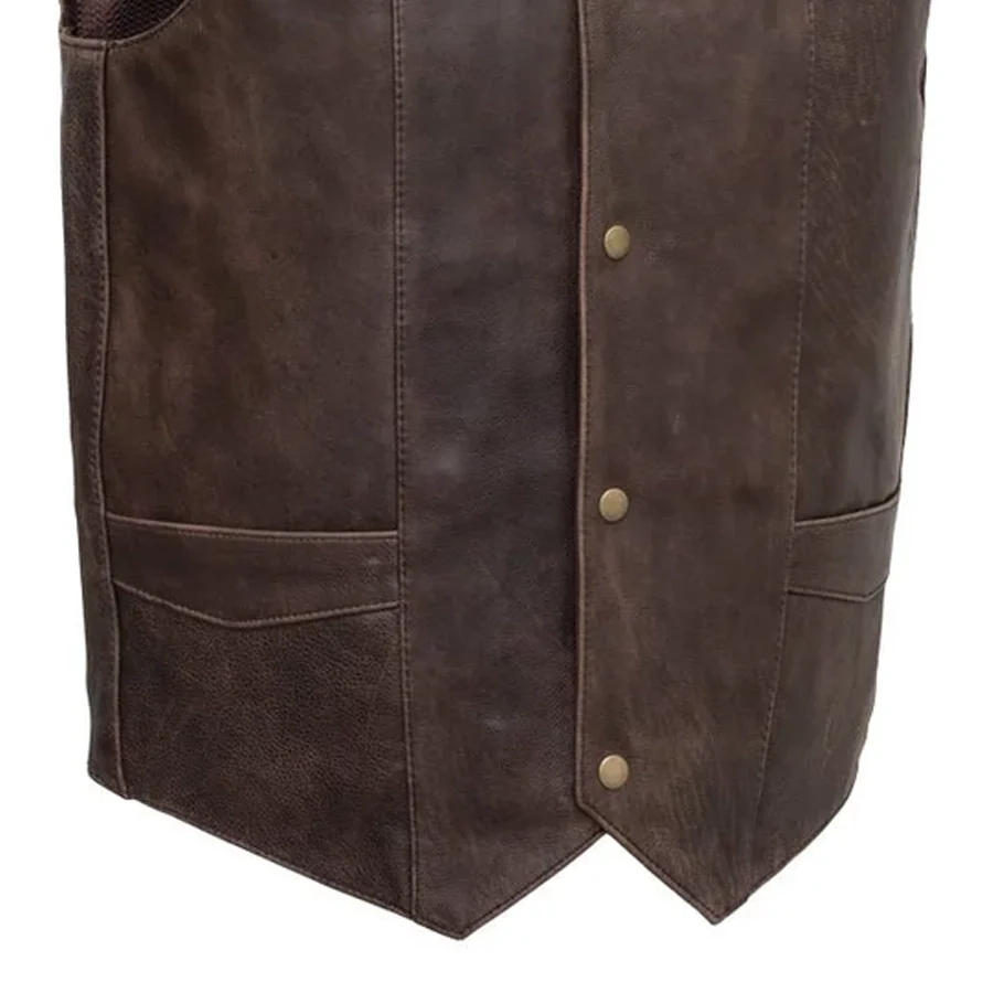 Texan Men's Motorcycle Western Style Leather Vest