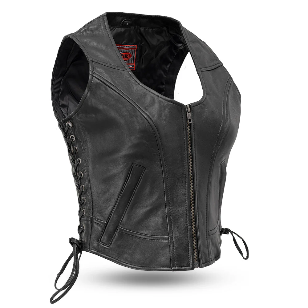 7979-raven-women-s-motorcycle-leather-vest-1.webp Raven Women's Motorcycle Leather Vest
