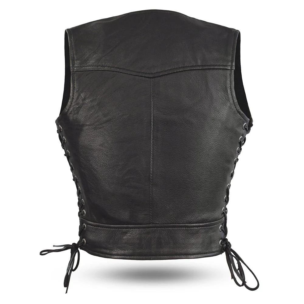 7979-raven-women-s-motorcycle-leather-vest-2.webp Raven Women's Motorcycle Leather Vest