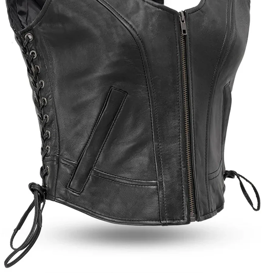 7979-raven-women-s-motorcycle-leather-vest-5.webp Raven Women's Motorcycle Leather Vest