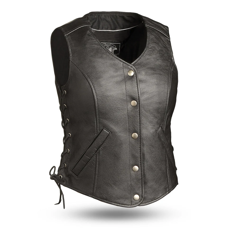 8001-honey-badger-women-s-motorcycle-leather-vest-1.webp Honey Badger Women's Motorcycle Leather Vest