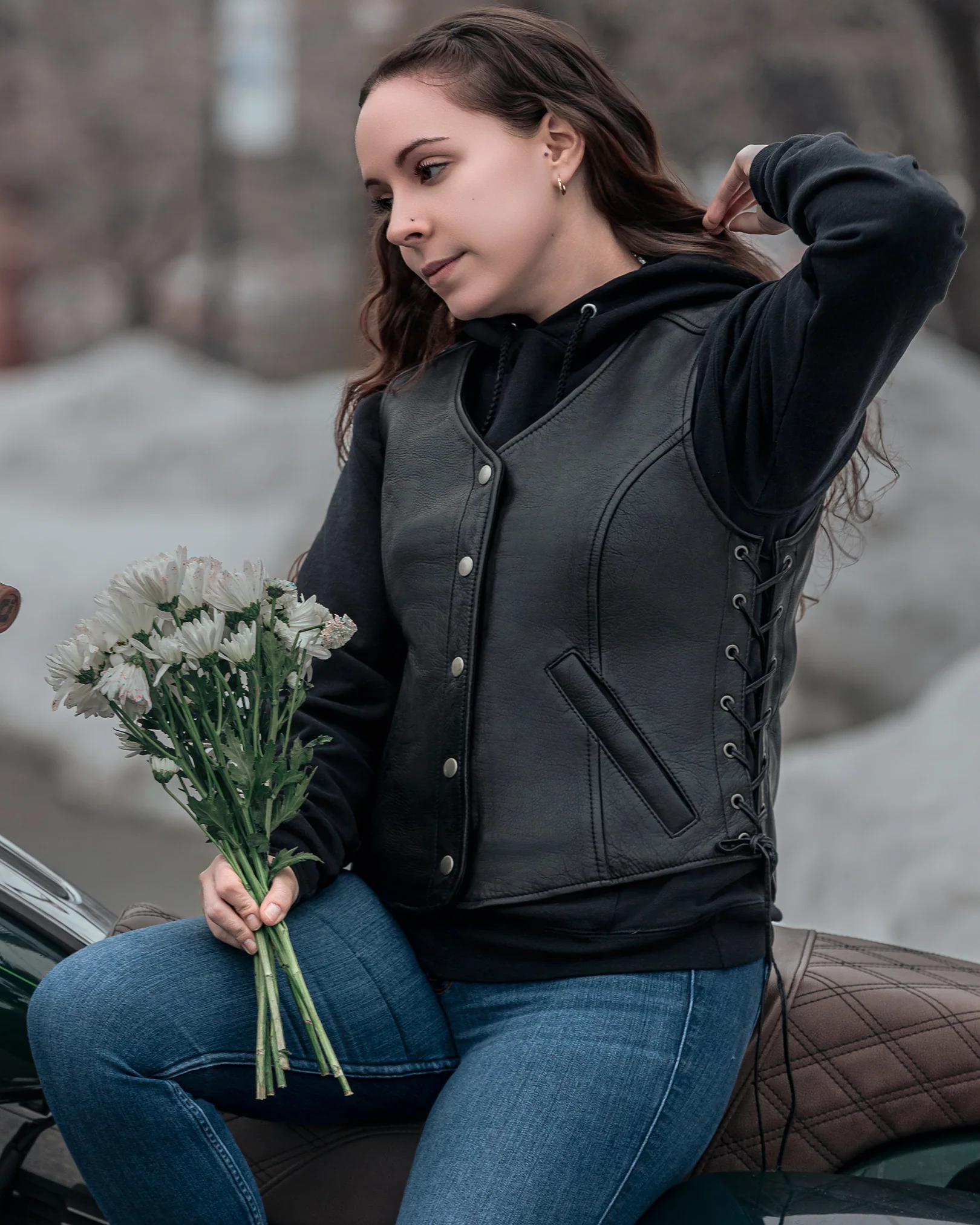 8001-honey-badger-women-s-motorcycle-leather-vest-8.webp Honey Badger Women's Motorcycle Leather Vest