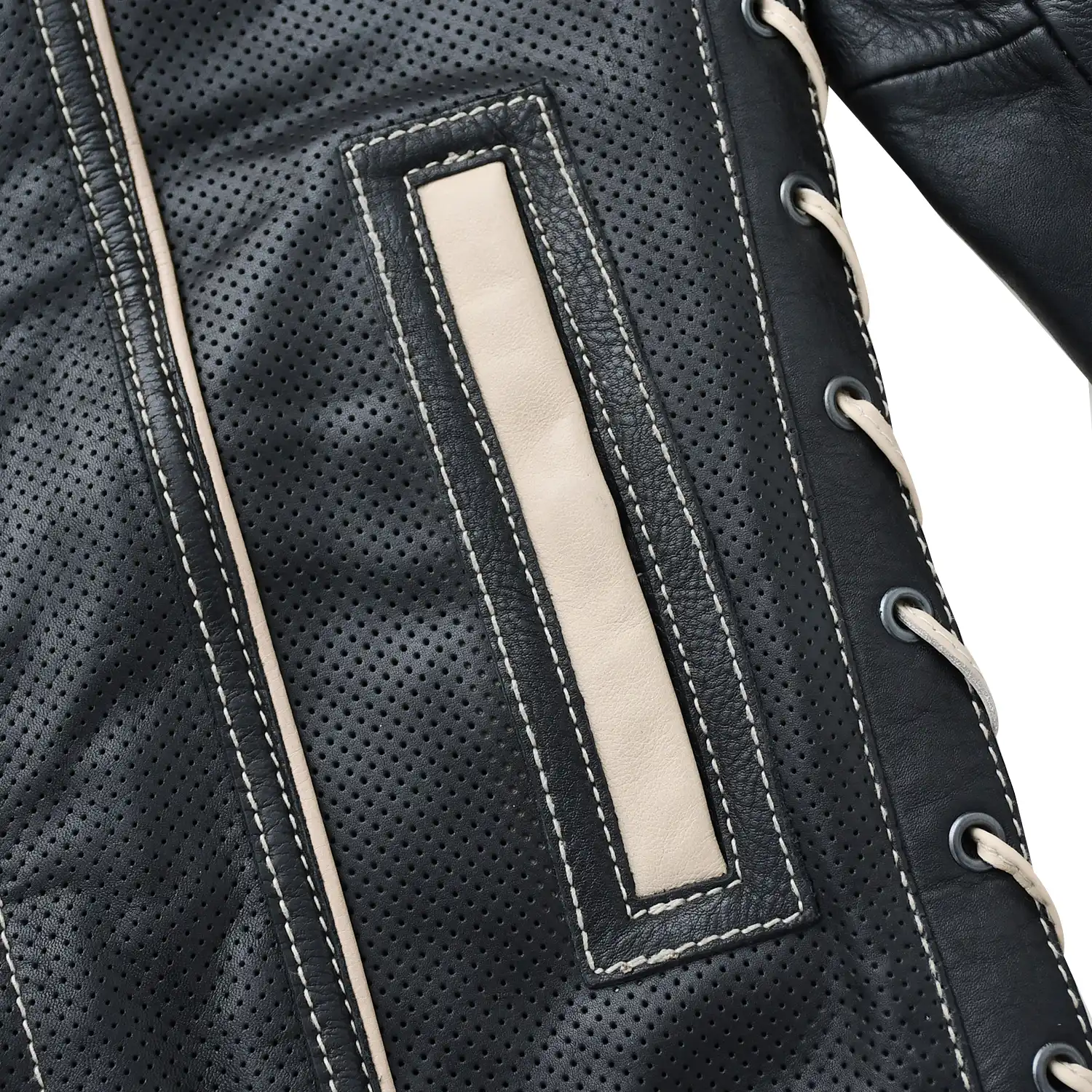 Wildfire Rouge Mens Motorcycle Leather Jacket (Oil Sand/Black)