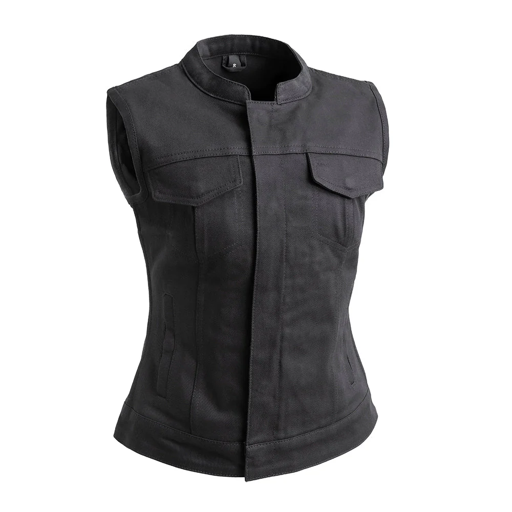 8022-lexy-women-s-motorcycle-twill-vest-1.webp Lexy Women's Motorcycle Twill Vest