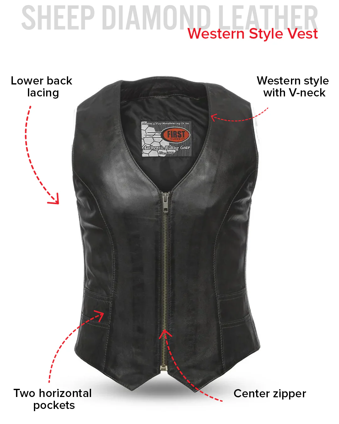 8052-savannah-women-s-western-style-motorcycle-leather-vest-12.webp Savannah Women's Western Style Motorcycle Leather Vest