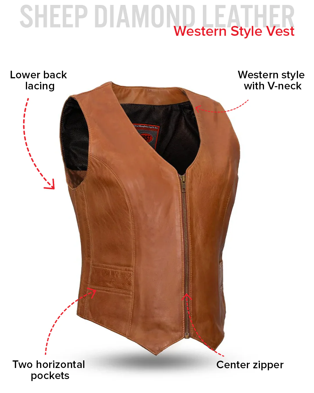 8052-savannah-women-s-western-style-motorcycle-leather-vest-13.webp Savannah Women's Western Style Motorcycle Leather Vest