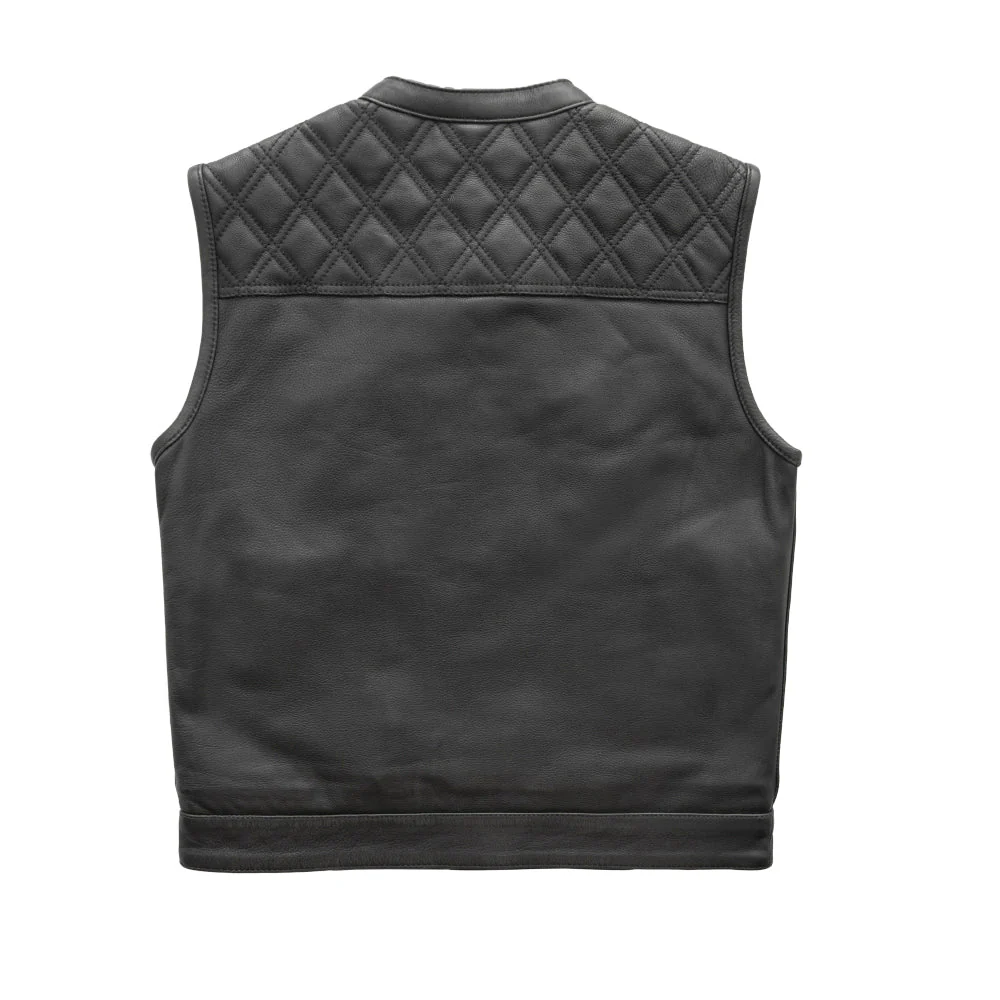 Whaler Black - Men's Club Style Leather Vest (Limited Edition)