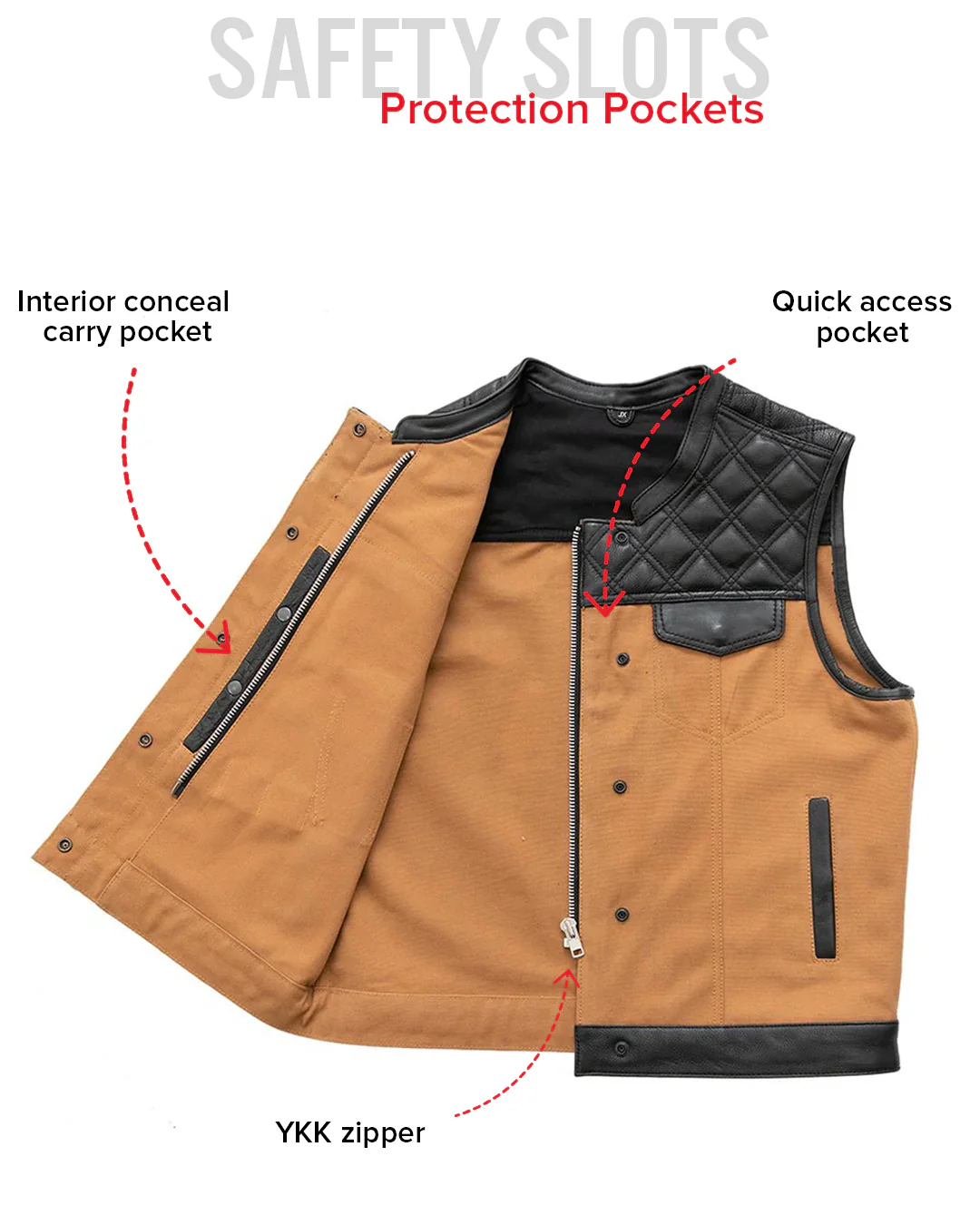 8234-hunt-club-black-stitch-leather-canvas-motorcycle-vest-4.webp Hunt Club - Black Stitch - Leather/Canvas Motorcycle Vest