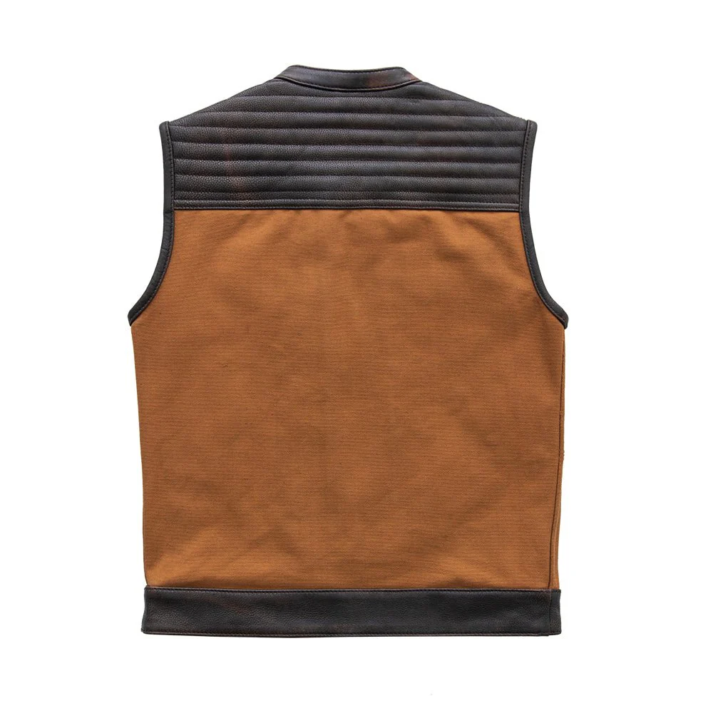 8263-bison-men-s-leather-canvas-motorcycle-vest-limited-edition-2.webp Bison - Men's Leather / Canvas Motorcycle Vest - Limited Edition