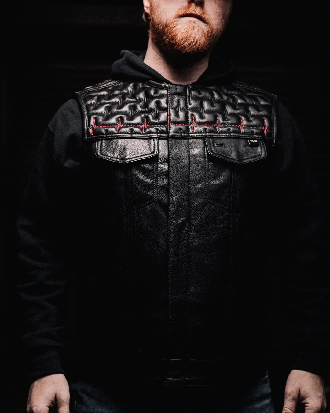 EKG Men's Leather Motorcycle Vest (Limited Edition)