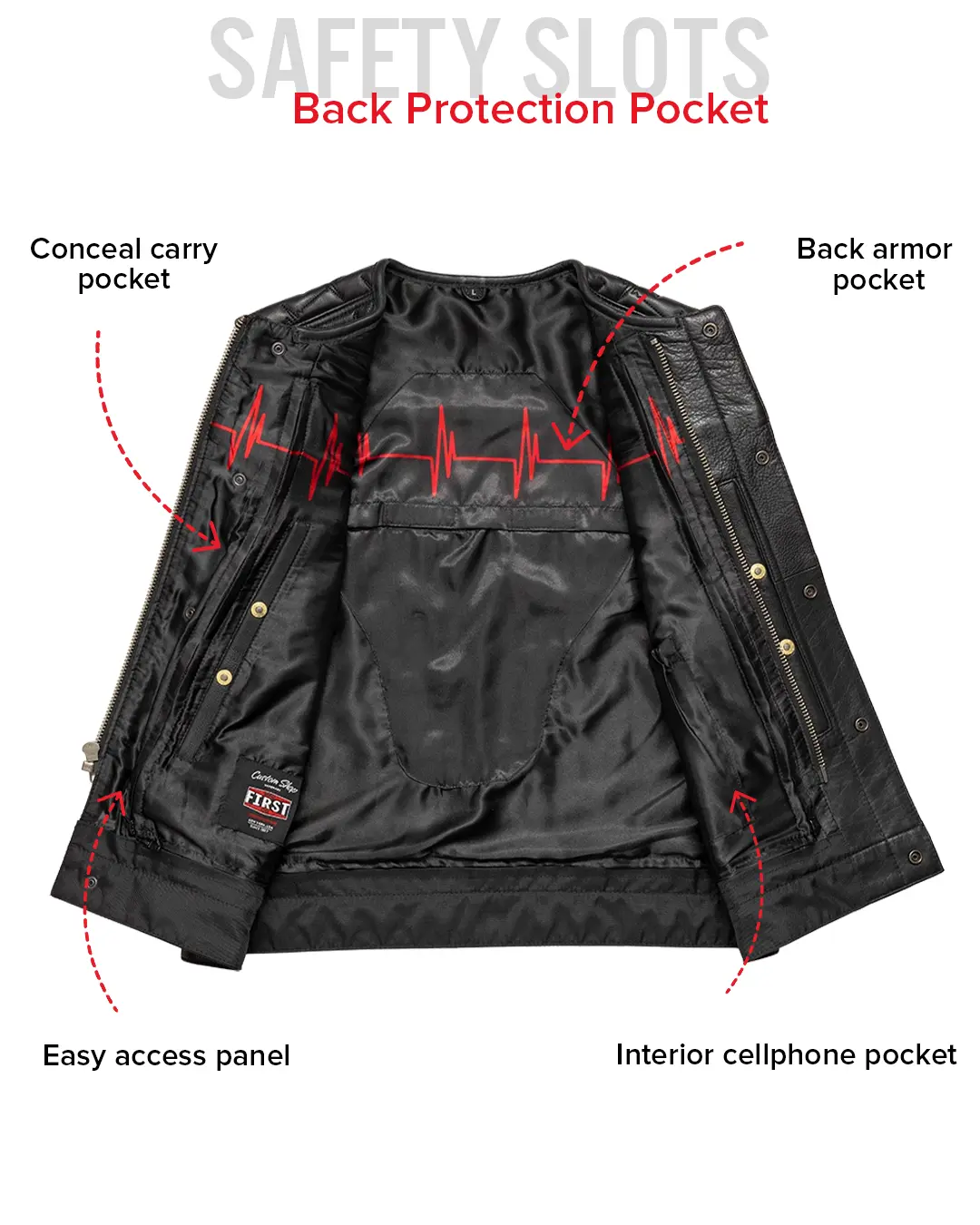 EKG Men's Leather Motorcycle Vest (Limited Edition)