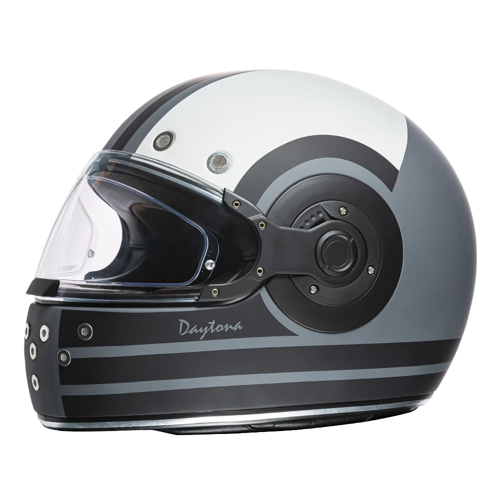 DOT Daytona Retro Full Face Motorcycle Helmet: Vintage Style for Men, Women, & Youth - W/ Racer