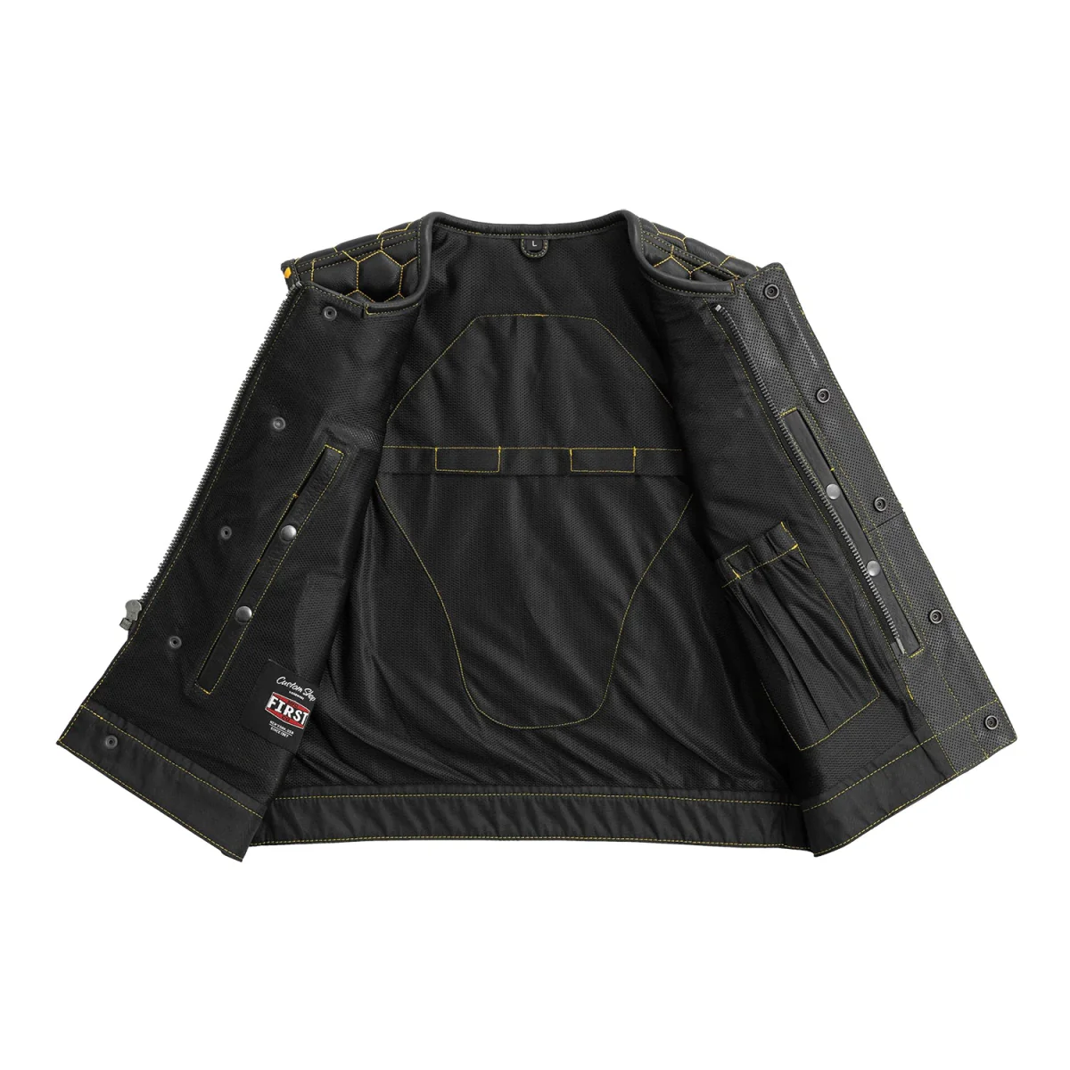 908-lowside-hornet-perforated-men-s-club-style-leather-vest-3.webp Lowside Hornet Perforated Men's Club Style Leather Vest