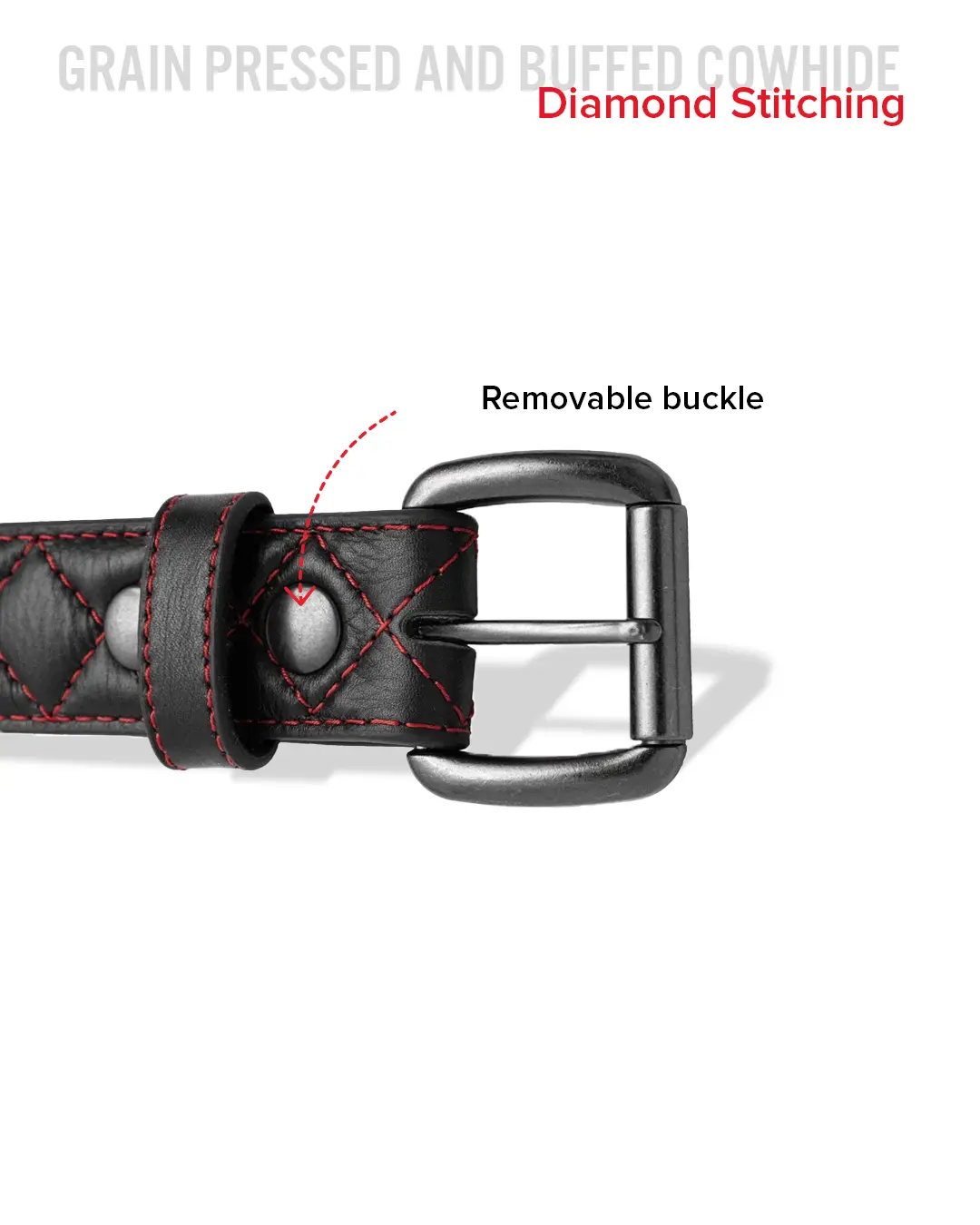 Diamond Quilted Leather Belt