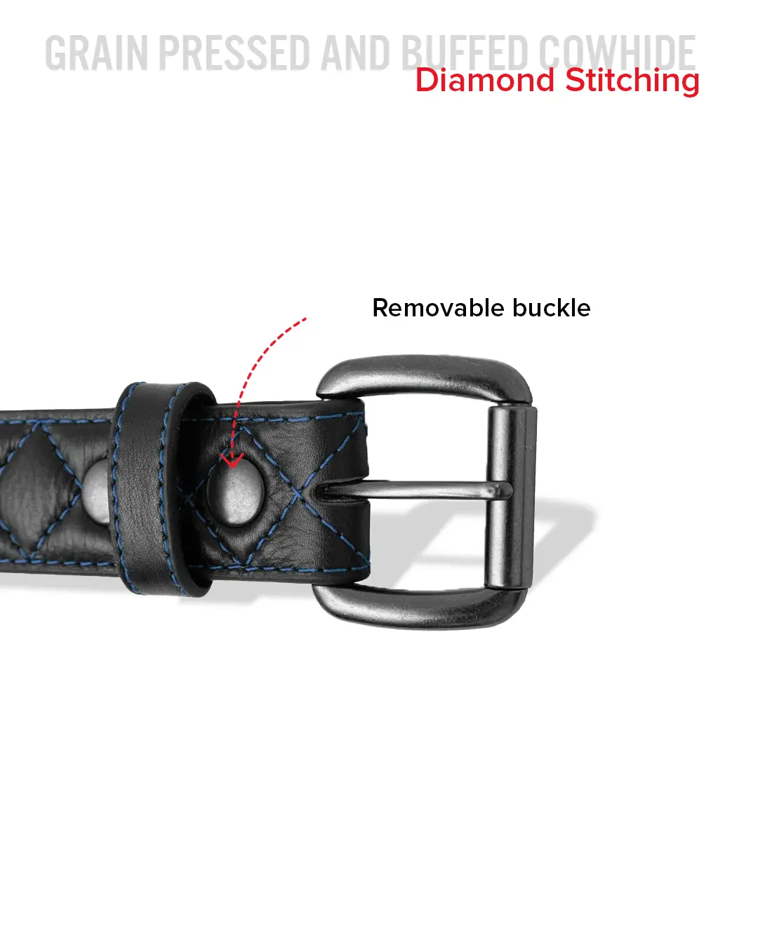 Diamond Quilted Leather Belt