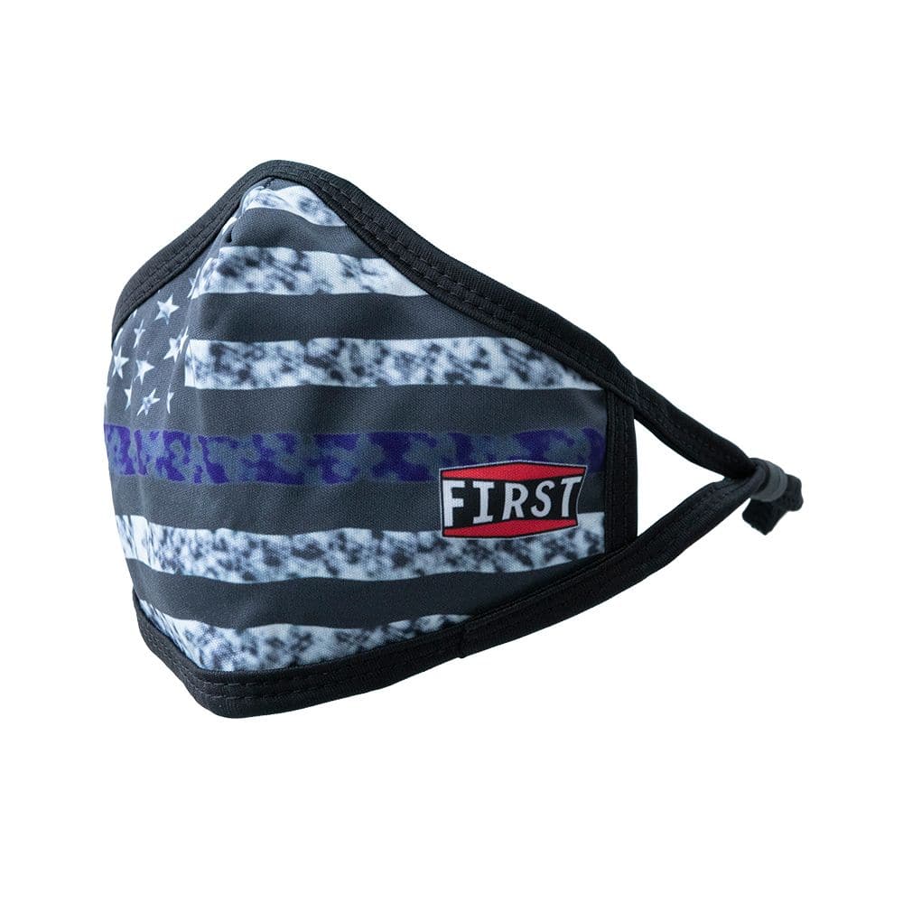 3-Ply Black/Blue USA Flag Reusable Non-Medical Breathable & adjustable Ear Loops Face Masks (5-Pcs Pack)