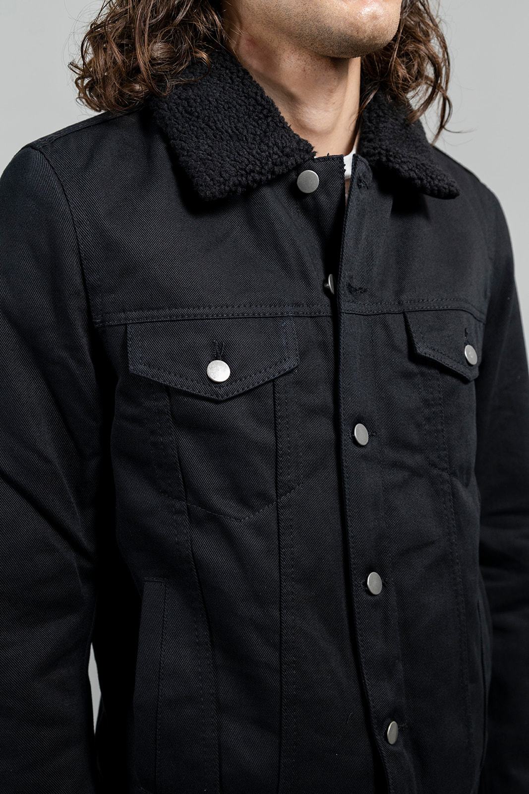 9836-cain-mens-faux-shearling-twill-jacket-4.jpg Cain Mens Faux Shearling Twill Jacket