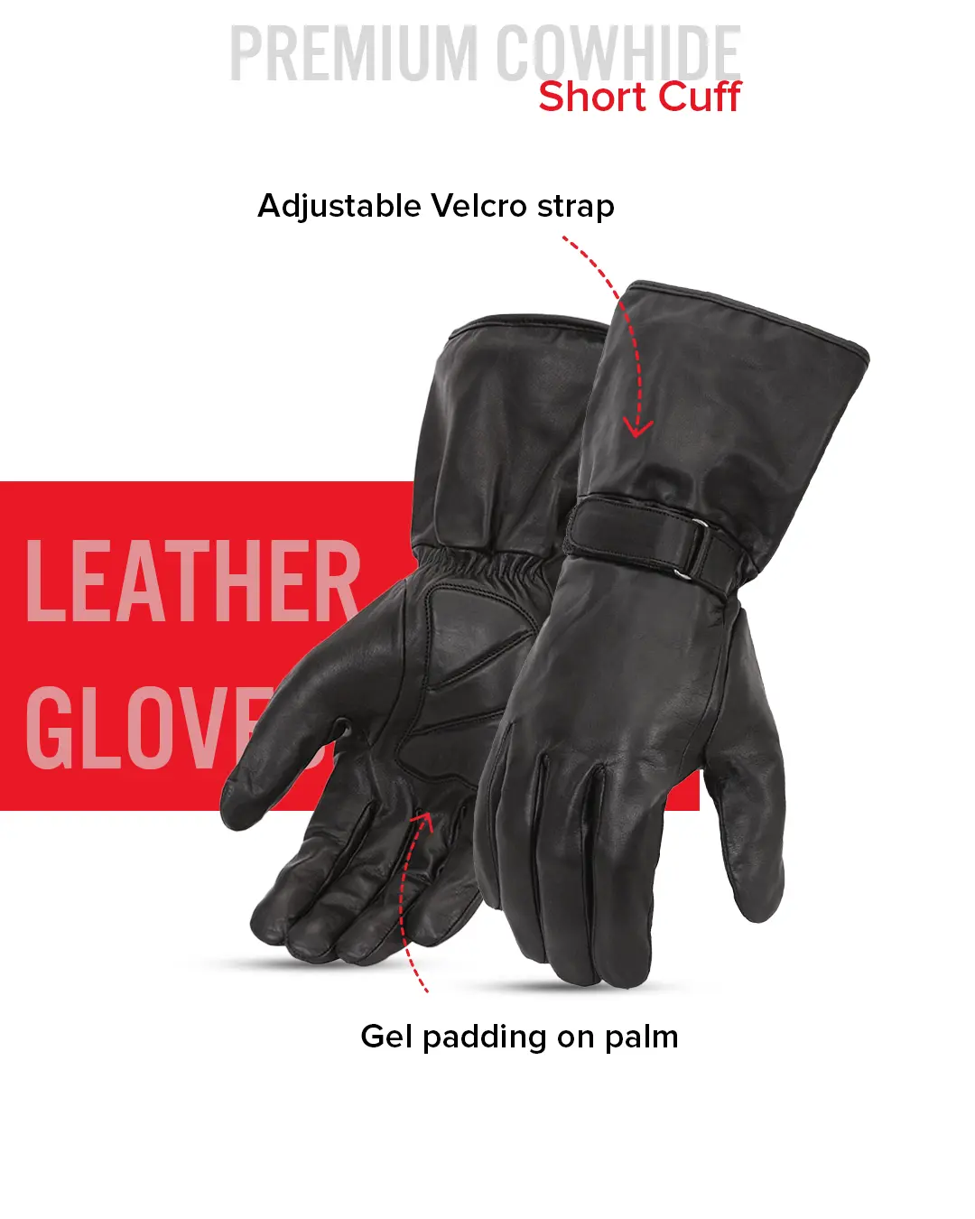 Blaze Men's Motorcycle Leather Gauntlet